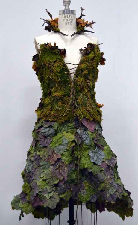 beleggs: A dress I constructed entirely from non textiles! The skirt is made from leaves and the bod