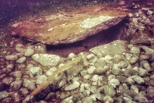 Ri Cruin Prehistoric Burial Cairn, Kilmartin Glen, Argyll, Scotland, 14.7.18.The interior of the per