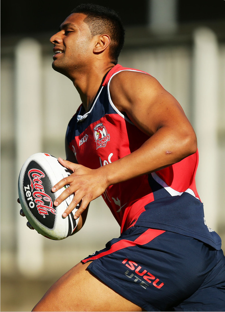 roscoe66:  Daniel Tupou, Sam Moa and Michael Jennings of the Sydney Roosters 