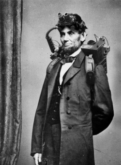 steampunktendencies:An extremely rare photograph of President Abraham Lincoln during his brief stint as a paranormal investigator, ca. 1863