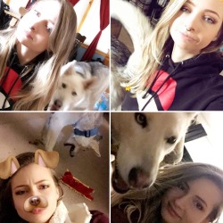 poisonivybelladonna: tarinya-quinn:  When you’re trying to take a photo with your dog but he WON’T STAY FRICKIN’ STILL.I love you, Wolfie. But at least Kizzy doesn’t throw her ass in my face.  @tarinya-quinn you both are still so freakin cute