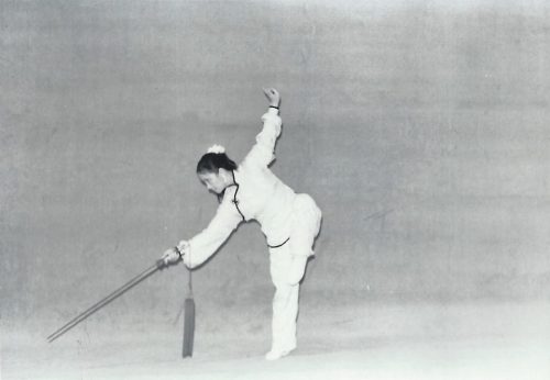 fuforthought: Donnie Yen’s mother, Bow Sim Mark, practicing some Wushu forms back in the early