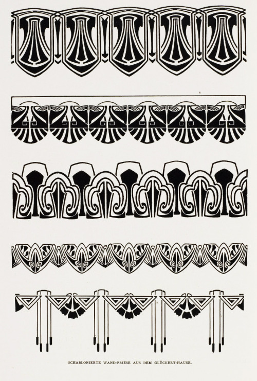 design-is-fine:Patriz Huber, stencils for wall decoration, 1901. Glückert Haus, Darmstadt. Via Unive