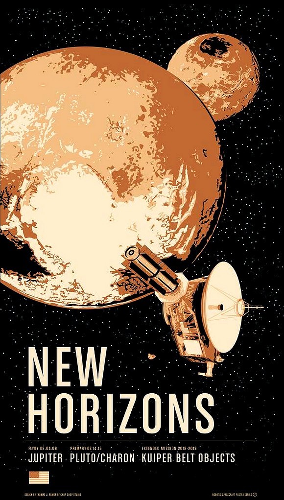 n-a-s-a:  Historic Robotic Spacecraft Poster Series Two featuring New Horizons at