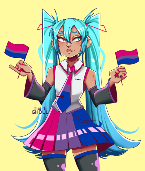 stupidghoul:L, G, B, & T mikus! happy pride! - if y’all want me to do any other flags, please as