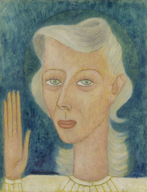 amare-habeo:Marie Vassilieff (Russian, 1884-1957) Portrait of Germaine Steanlet with the raised hand