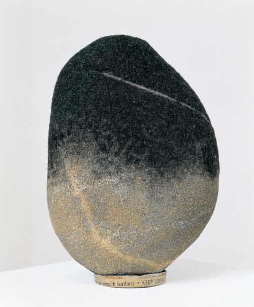 David HammonsUntitled (Rock Head)Stone, hair, and shoe polish container16 x 8 x 8 inches1998