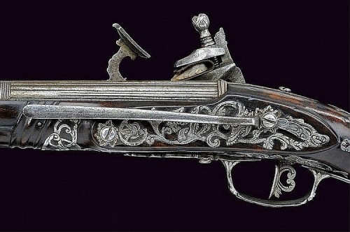 Heavily engraved snaphaunce pistol signed &ldquo;FRANZINO&rdquo;, from Italy, most likely Br