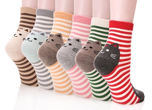 whirelez:Dosoni Girl Cartoon Animal Cute Casual Cotton Novelty Crew socks 6 packs-Gift Idea Comfort 