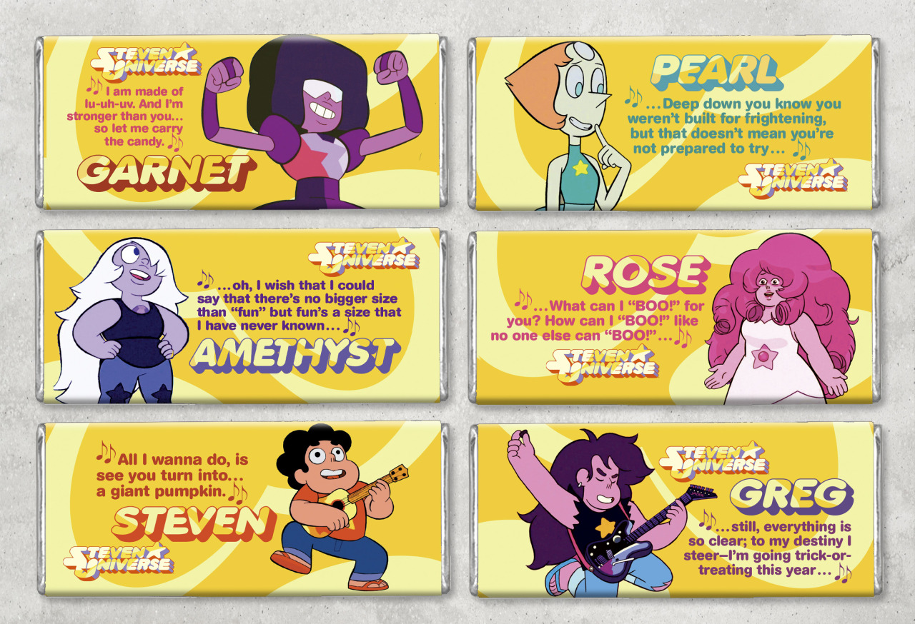 robsugar:  Here are our Steven Universe chocolate bars for 2015. This year we’ve