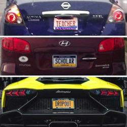 giantgag-official:  Funny pictures of the day (76 pics) Teacher, Scholar, Dropout License Plates