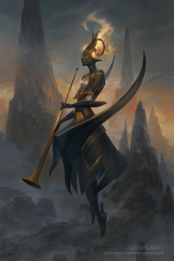 bugmeyer:Israfel - Angel of SongThe burning one. Herald of the dawning day. Summoner of the final hour.https://www.kickstarter.com/projects/1680814846/angelarium-book-of-emanations