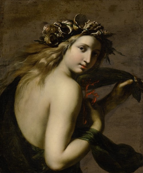 A Sea-Nymph, possibly Galathea. Ginevra Cantofoli (Italian,1618-1672). Oil on canvas. Sea-nymph is o