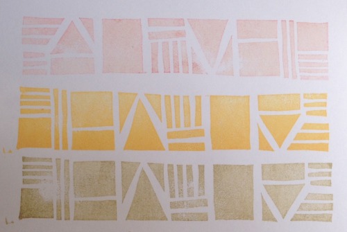 Pattern postcard block printed by me | sent to Oulu, Finland, July 2014