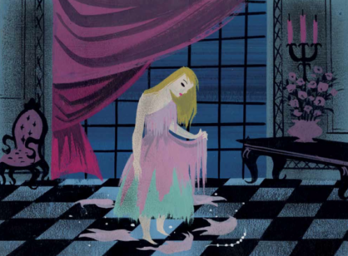 Alice In Wonderland, Cinderella, and Peter Pan concept art by Mary Blair (x)