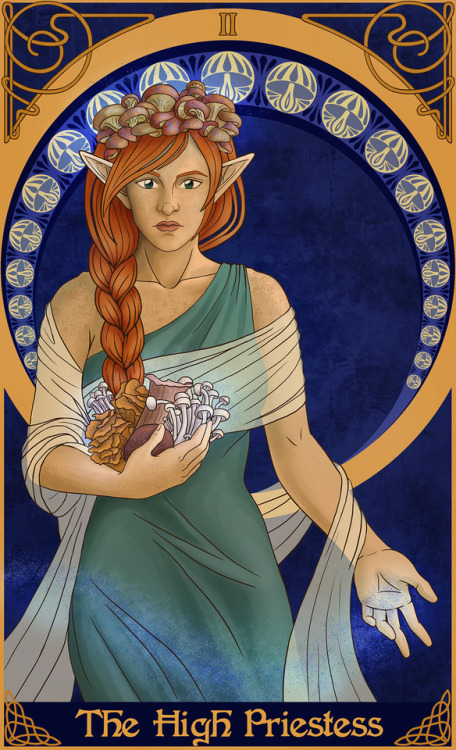 jacqq-attackk:Making some NADDpod tarot cards! Here’s our girl Moonshine as the High Priestess