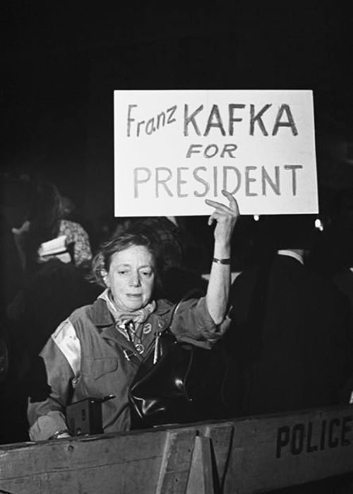 franzkavka:Protestor at a New York City demonstration against presidential candidate Hubert Humphrey