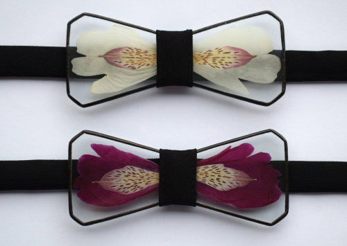 sosuperawesome:Pressed Flowers and Glass Jewelry and Bow Ties by Tereza Varga on EtsyMore like this