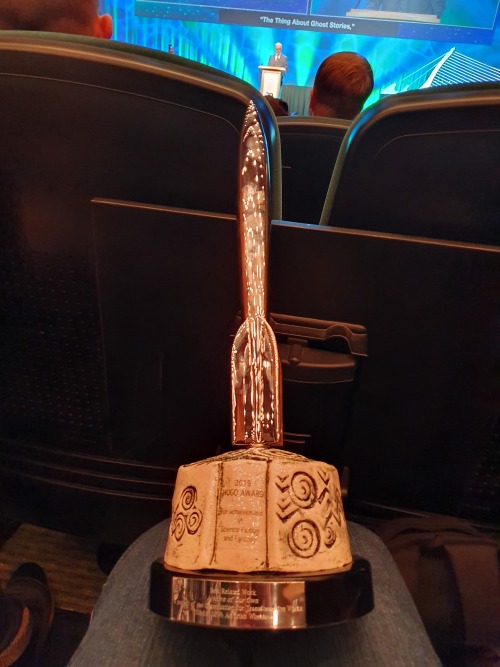 deanplease:
transformativeworks:

AO3 won the 2019 Hugo Award for Best Related Work!
Here’s the speech given by Naomi Novik when the award was accepted:

All fanwork, from fanfic to vids to fanart to podfic, centers the idea that art happens not in isolation but in community. And that is true of the AO3 itself. We’re up here accepting, but only on behalf of literally thousands of volunteers and millions of users, all of whom have come together and built this thriving home for fandom, a nonprofit and non-commercial community space built entirely by volunteer labor and user donations, on the principle that we needed a place of our own that was not out to exploit its users but to serve them.
Even if I listed every founder, every builder, every tireless support staff member and translator and tag wrangler, if I named every last donor, all our hard work and contributions would mean nothing without the work of the fan creators who share their work freely with other fans, and the fans who read their stories and view their art and comment and share bookmarks and give kudos to encourage them and nourish the community in their turn.
This Hugo will be joining the traveling exhibition that goes to each Worldcon, because it belongs to all of us. I would like to ask that we raise the lights and for all of you who feel a part of our community stand up for a moment and share in this with us.


We won! #honored to have content hosted on ao3