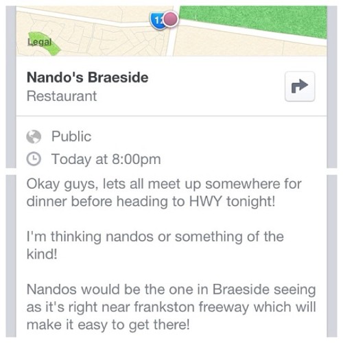 Lets do this! Premeet for HWY tonight at nandos braeside. Come one come all!!            #hwy #silvia #holden #ford #meet  #carmeet #mcm #mightycarmods #200sx #sr20det #nandos #melbourne #commodore #autobarn