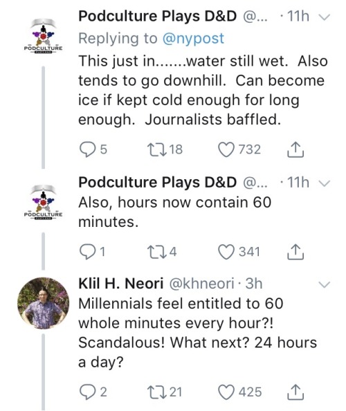 w0wls: salty-blue-mage:  paper-storm:  paper-storm:   Some of my favourite responses to this monumentally stupid headline:    Bonus because this one made me laugh actually out loud   The youngest millennials are in their twenties like… We’ve had jobs