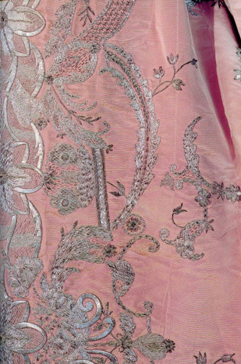 Russian court ceremonial dress of pink moire by Nadezhda Lamanova, late 19th-early 20th century