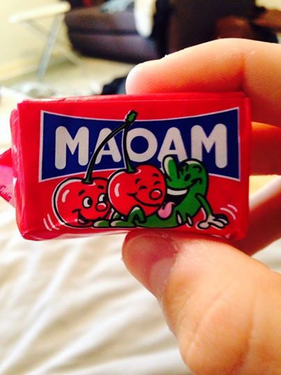 spootyplease:daxratchet:  perkeleen-tursas:  awkwardvagina:  awkwardvagina:  in the uk we have these sweets called maoam and the packaging is this little green character that looks like its having sex with fruit   omg Finland has these too  these candies