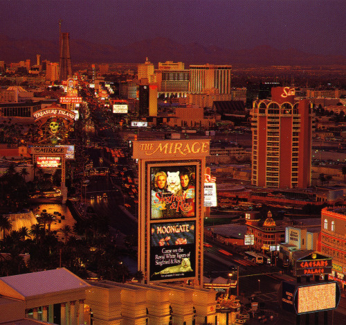 Las Vegas Strip, December 1993Postcard scans, from a series by William Carr.