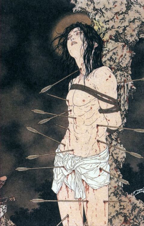 romantiscience: Takato Yamamoto Takato Yamamoto is widely known for his “Ukiyo-e Pop” style of painting. He explores themes of darkness, bondage, vampires, metamorphosis, love and death. The perspective is always calm and serene - never depicting