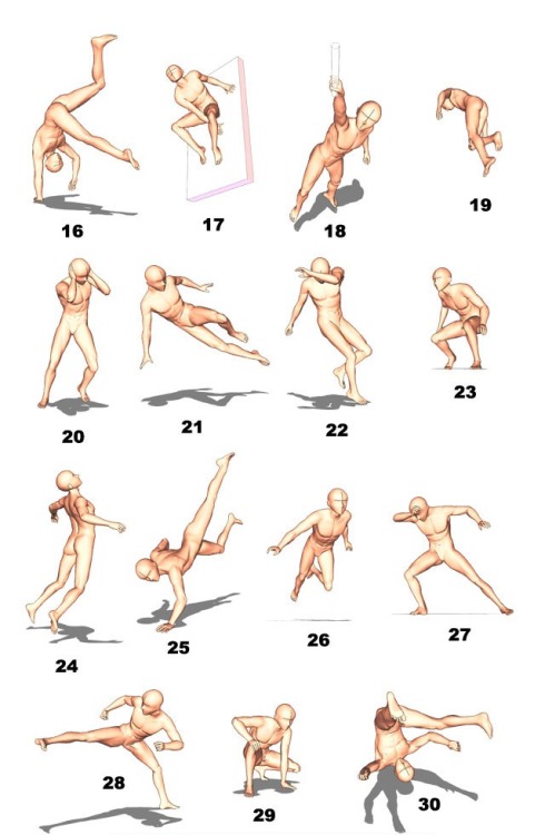 artists-avenue:drawingmodel:anatoref:Dynamic Poses by ModelfactoryDynamic poses These are awesome!