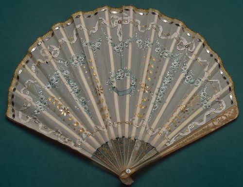 ella-indigo: Two fans belonging to any of the daughters of Tsar Nicholas II (1868-1918) of Russia: G