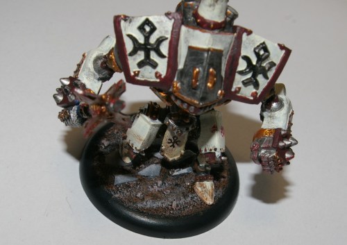 The finished Crusader, having this used look with scratches and dust like the Cinerators. The head i