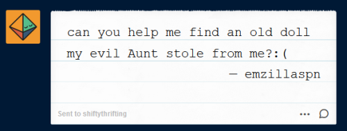 shiftythrifting:  We have the tumblr ‘fan mail’ thing turned off but somehow we got one and it’s the plot of a horror movie. I will not fall for this demon trap.