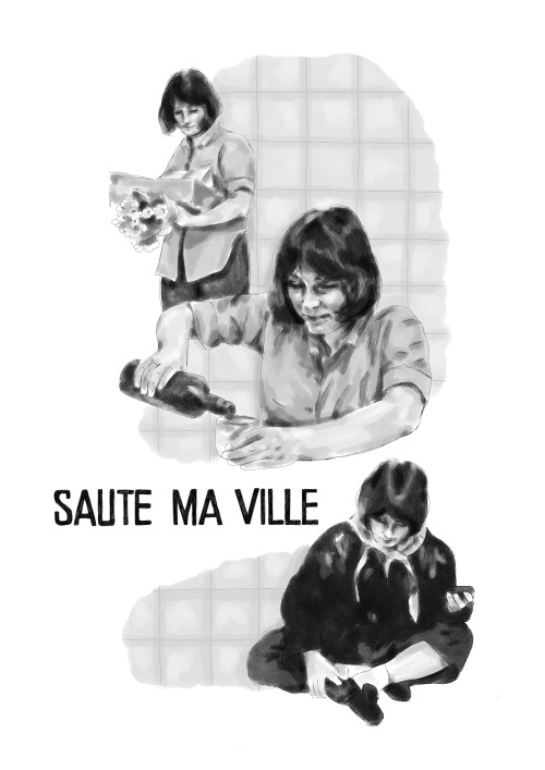 dreamsunwound:Chantal Akerman movie illustrations Saute ma ville (1968) Je tu il elle (1974) Jeanne 