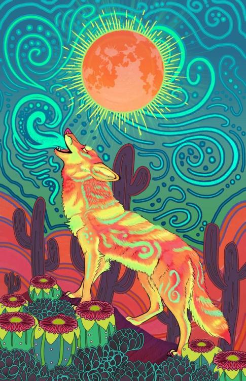 Peyote Coyote II, now available on RedBubble!This is a redo of an old piece of mine. If you see the 