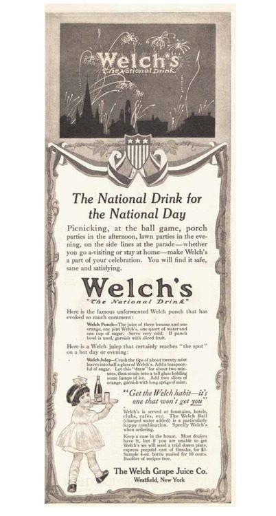 1911 ‘Welch’s  Grape Juice’ 4th of July ad