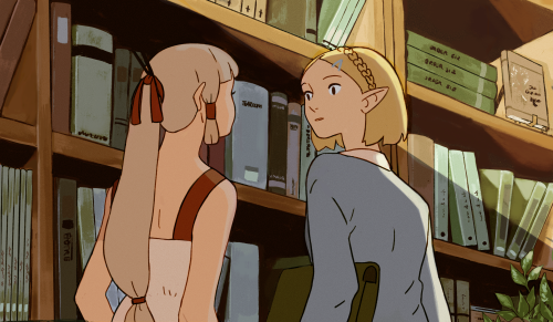 liridi:@snickerduu’s BOTW university au but its a 90s ghibli movie. I love her au so much