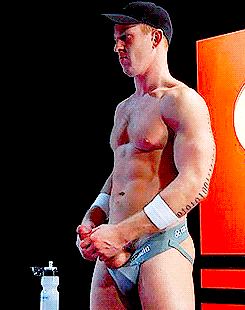 jockstrapfrenzy:  catching coach’s attention .. 