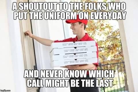 prokopetz:  Interestingly, pizza delivery workers really do have a higher occupational fatality rate per capita than police officers. When it comes to jobs most likely to get you killed, being a cop doesn’t even make the top ten most years; lumberjacks,