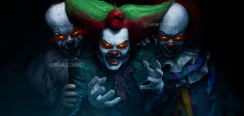 Photoshop edit by me. Three clowns together. Three clowns that really helped me cope with my coulrop