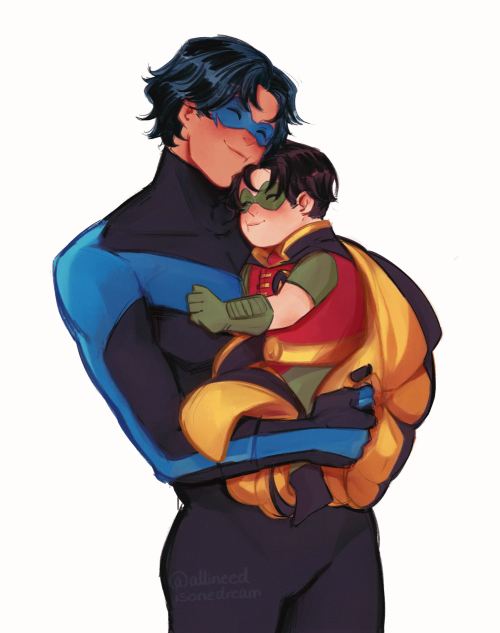 Nightwing & De-aged Tim Commission By @deitybird