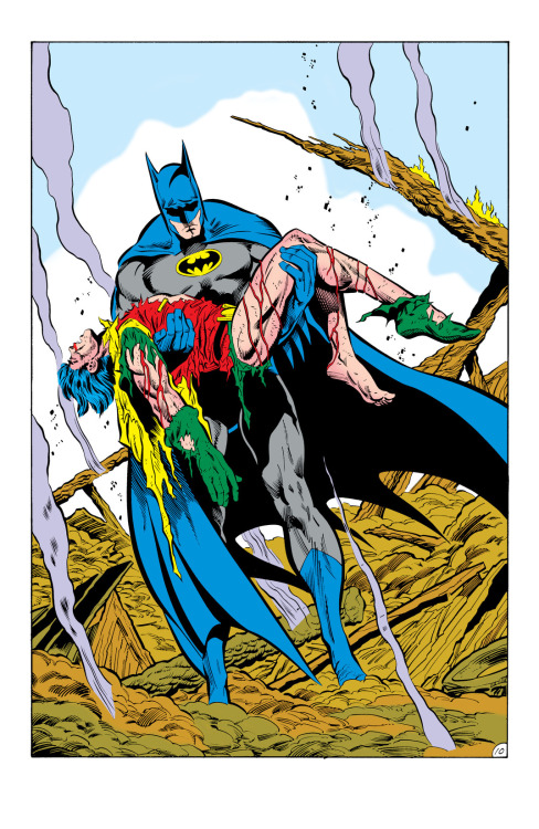comixology:  Even in a career marked by tragedy and loss, Batman: A Death in the Family by Jim Starlin and definitive Batman artist Jim Aparo is especially heartbreaking.  Get Batman 426-429, featuring the Joker, on sale now!