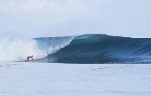 John leading by example blessed with glassy conditions // #togatnusaretreat #surf