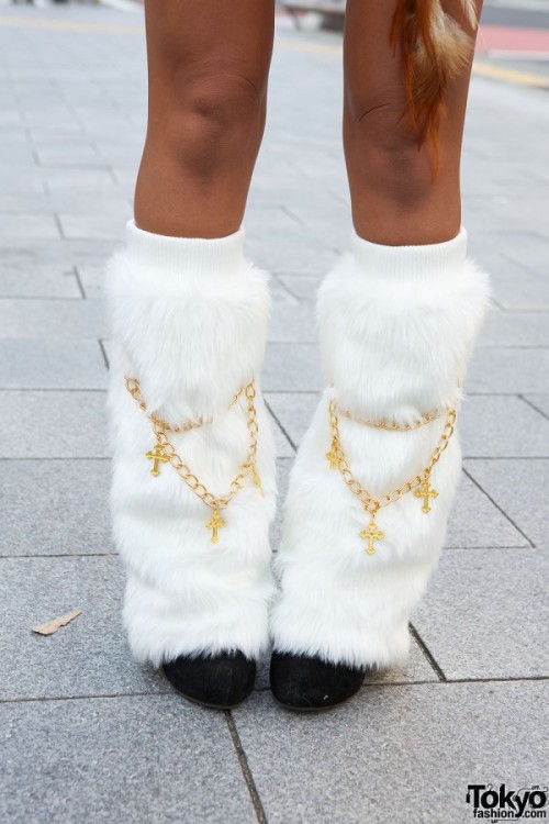 Black Diamond Gyaru Sachiko w/ D.I.A. Leopard Print, Furry Boots &amp; Feathers [x]