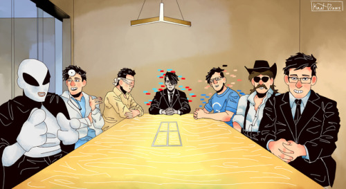 omgitskittydraws:  The Alter-Egos of @markiplier in all their glory.