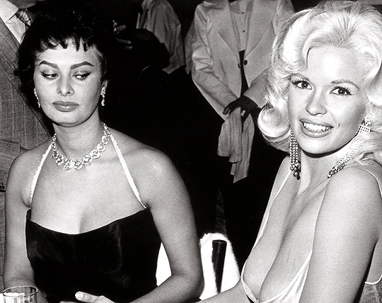 Coming out of my cave and... oh wow, it's bright â€” chanandlers: Sophia Loren  and Jayne Mansfield...