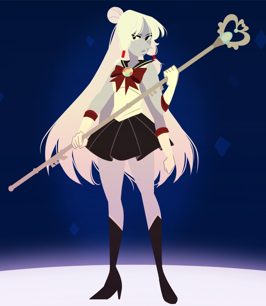 mintycanoodles:  last one today. opal as sailor pluto. most majestic of the gems