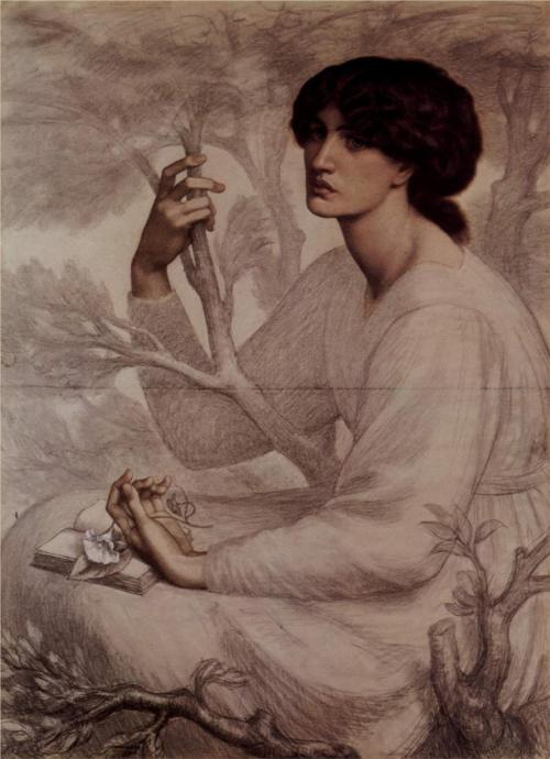 Dante Gabriel Rossetti. The Daydream, 1878. Wikipaintings. Model is Jane Morris.