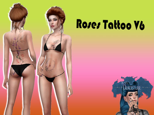 Roses Tattoo V6⚫️  1 swatches⚫️  works with all Skins Tag me @alixdekostube and show me your picture