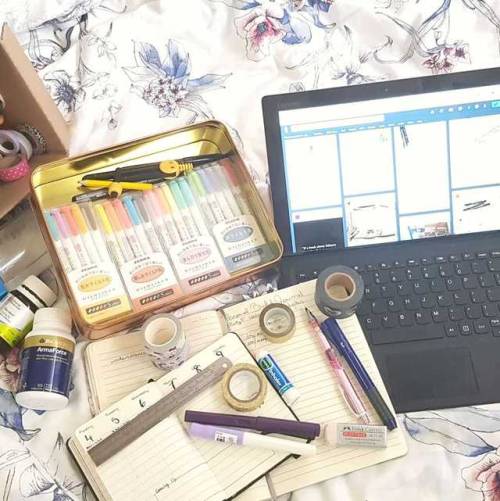 watercolourandwashitape:  Sick day today, so I’m planning my journals for next year. I’ll need two, because no amount of reshuffling my spreads is giving me room for all the stuff in my professional AND personal life. Can’t wait to open up my rhodia!!